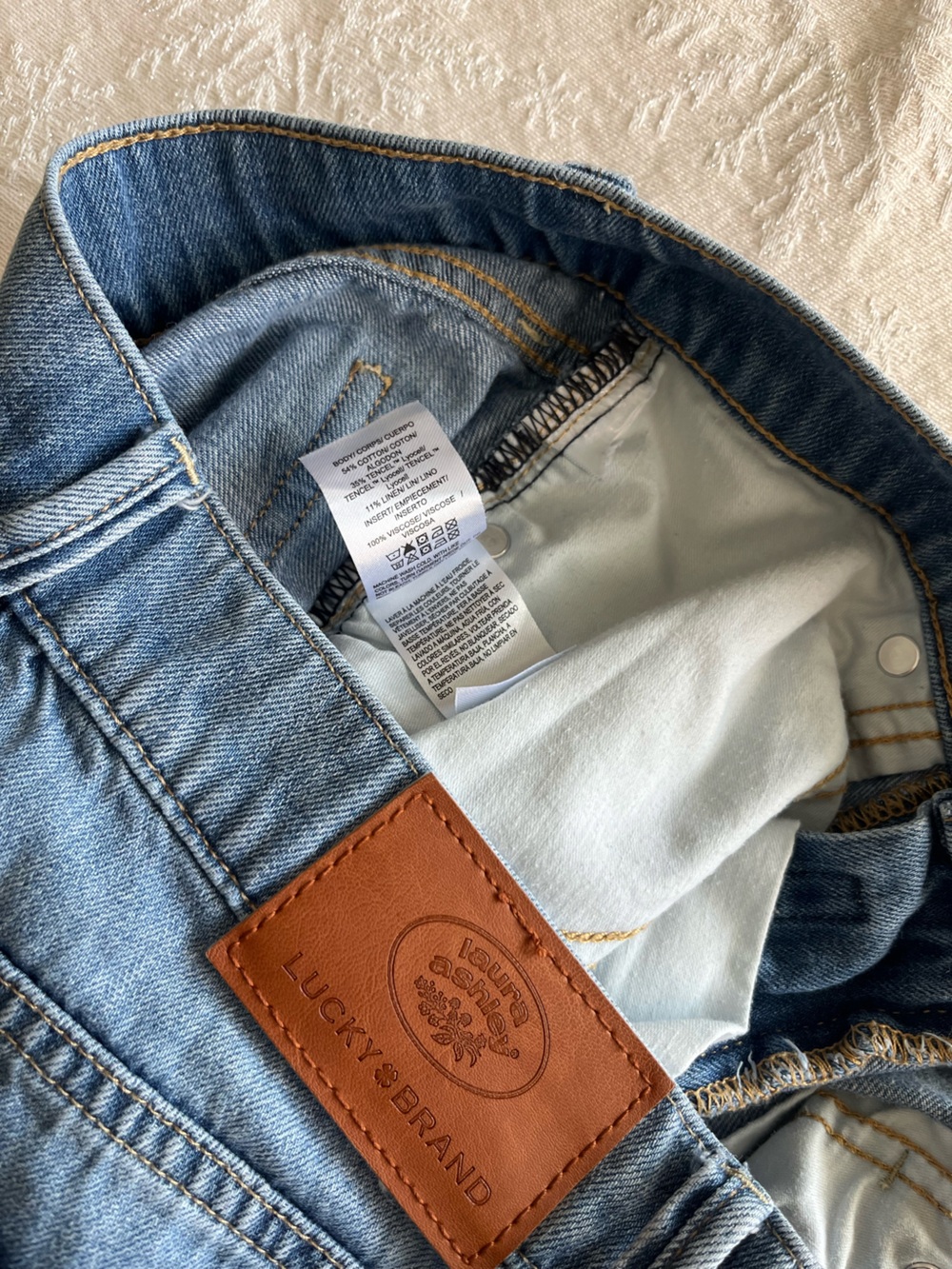 Lucky Brand Denim Laura Ashley Palazzo Wide Leg Jeans Candid Wash - Picture 9 of 13